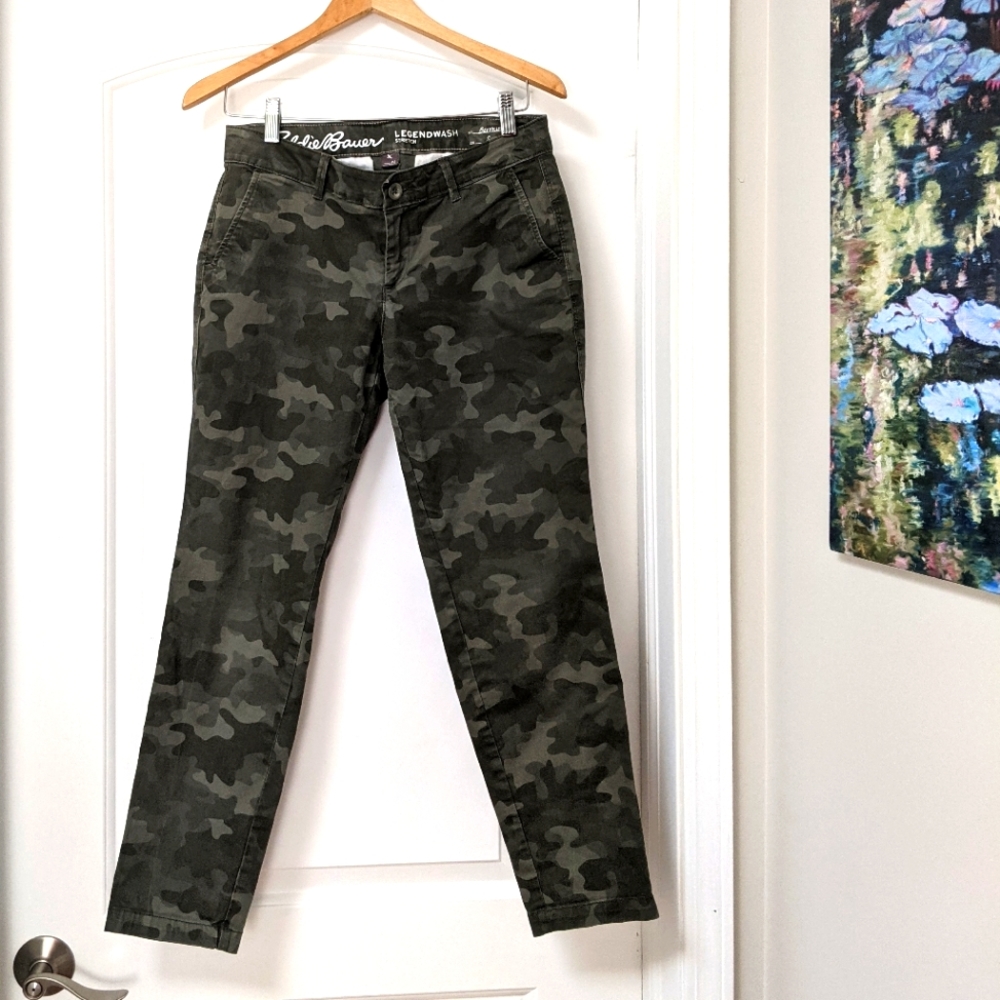 Eddie Bauer Boyfriend Slim Legend Wash Stretch Camouflage Long Pants